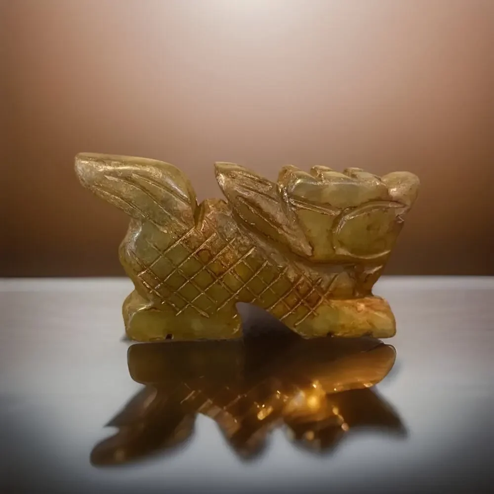 VTG Chinese Jade Nephrite Carved Dog Dragon Lion Tiger Figurine Sculpture Small